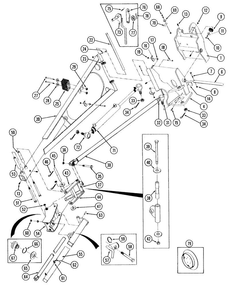 Схема запчастей Case IH 1200 - (A.10.A[05]) - ROW MARKER- FOLDING, 8 ROW WIDE AND 12 ROW NARROW MOUNTED STACKER BSN CBJ036000 A - Distribution Systems