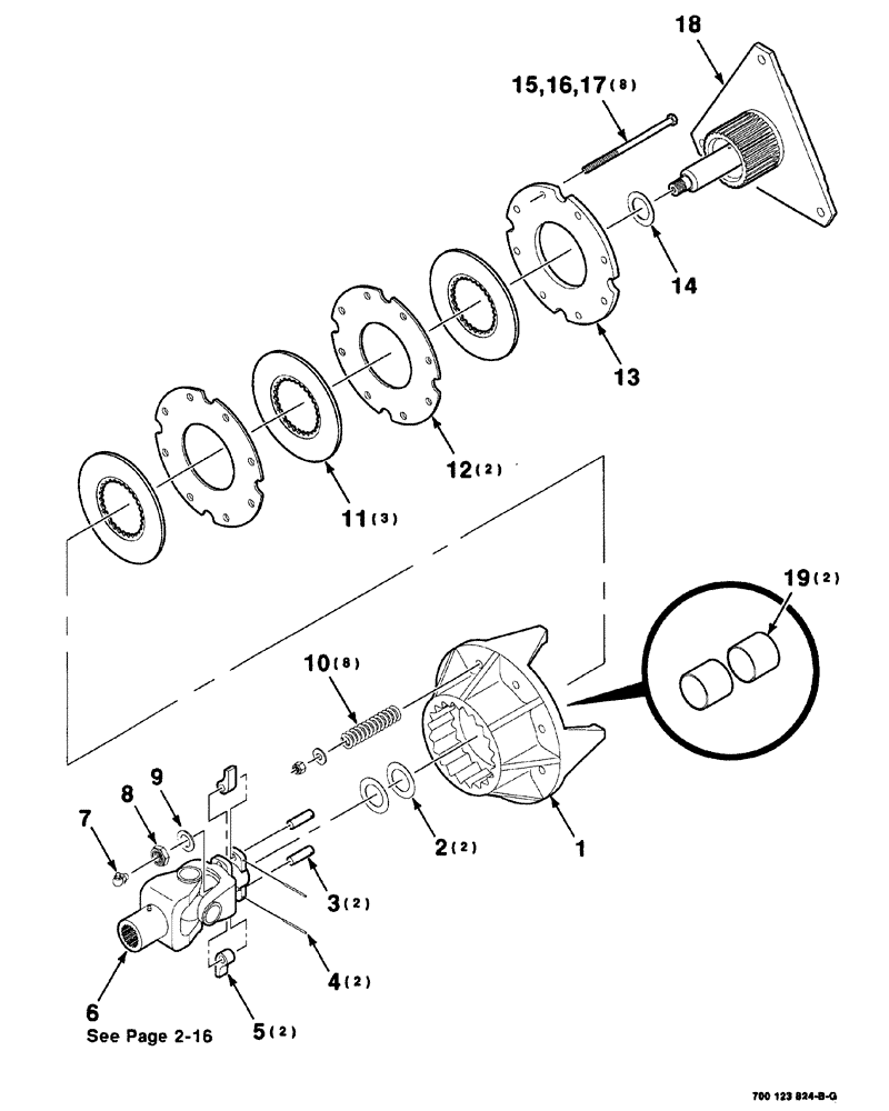 Схема запчастей Case IH 8576 - (02-012) - FLYWHEEL CLUTCH ASSEMBLY, S.N. CFH0117743 AND LATER Driveline