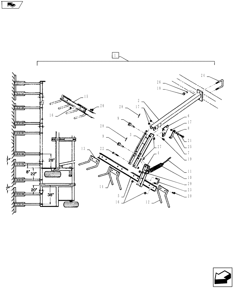 Схема запчастей Case IH COULTER CHAMP - (39.908.01) - HARROW ASSY (OPTIONAL) (39) - FRAMES AND BALLASTING