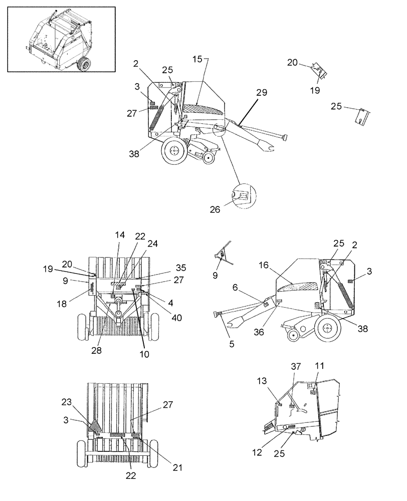 Схема запчастей Case IH RBX443 - (08.89) - DECALS (08) - SHEET METAL/DECALS