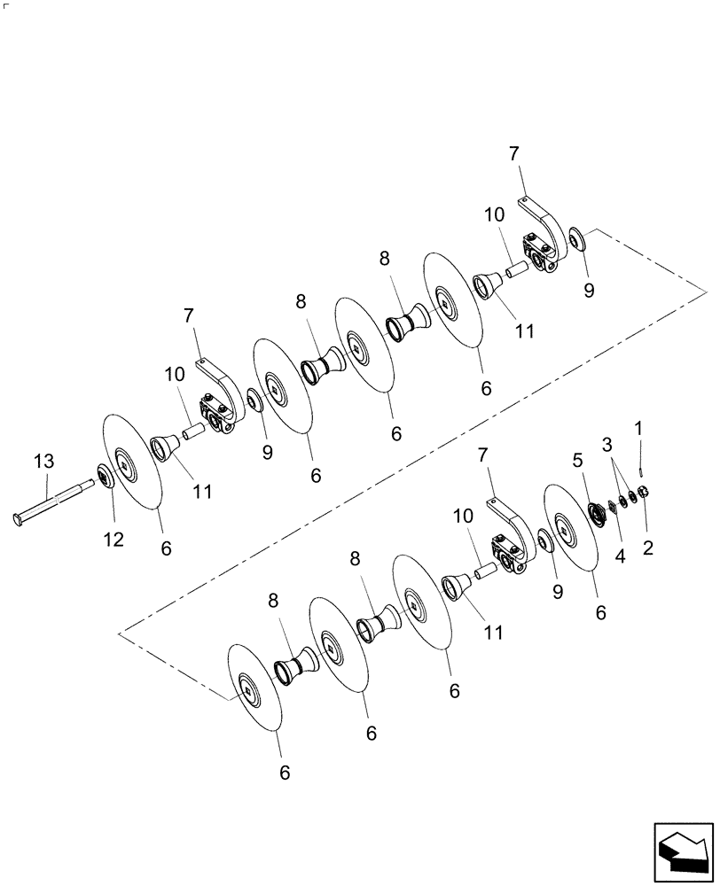Схема запчастей Case IH 370 TRUE-TANDEM - (75.200.14) - REAR MAIN FRAME - 42 AND 47 FOOT (75) - SOIL PREPARATION