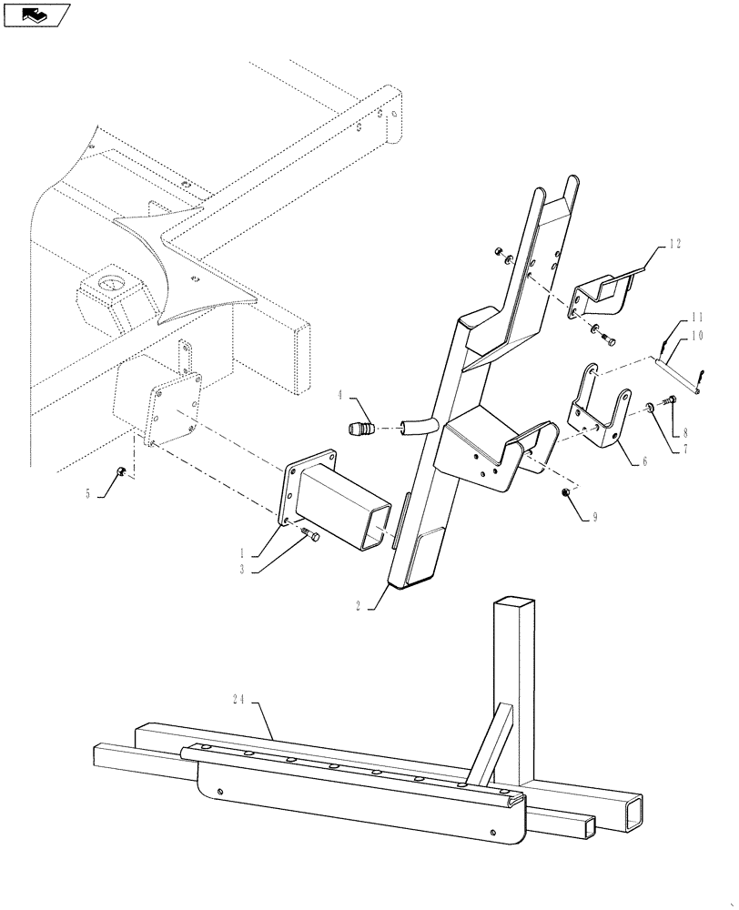Схема запчастей Case IH 4420 - (04-032) - CRADLE GROUP, RH Suspension & Frame