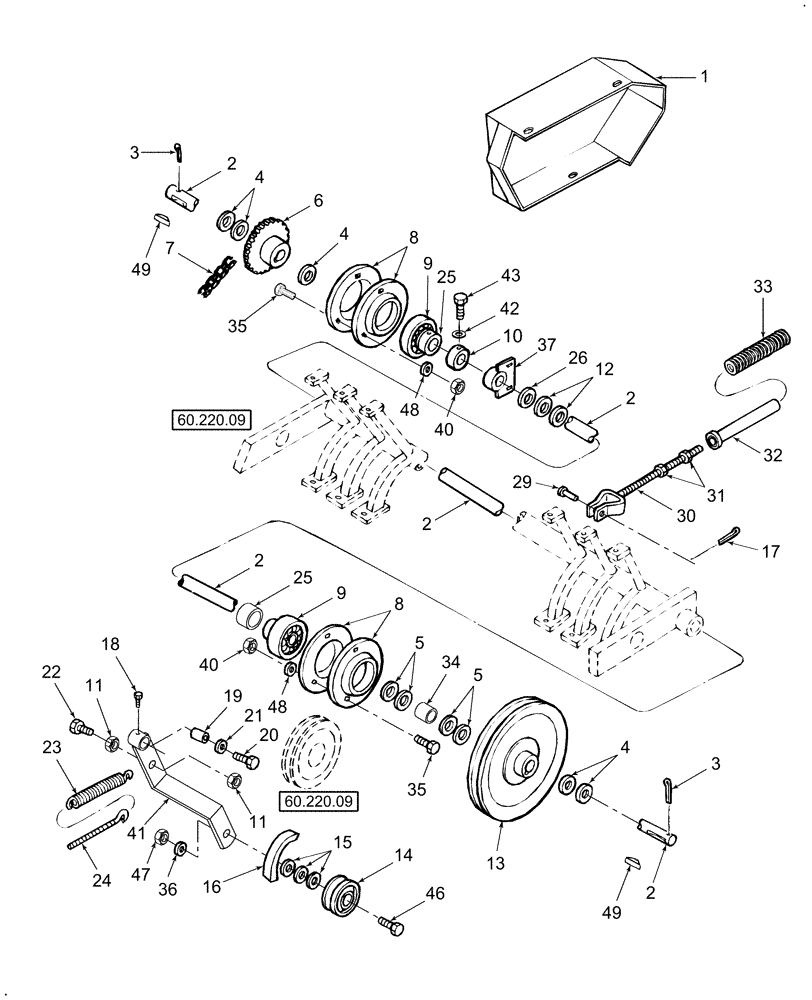 Схема запчастей Case IH SB521 - (60.220.07) - PICKUP DRIVE (60) - PRODUCT FEEDING