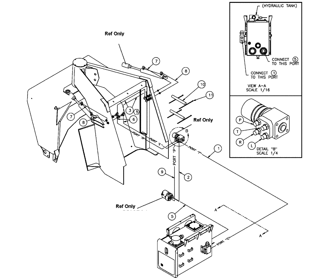 Схема запчастей Case IH FLX3300B - (06-004) - HYDRAULIC HOSE GROUP (07) - HYDRAULICS
