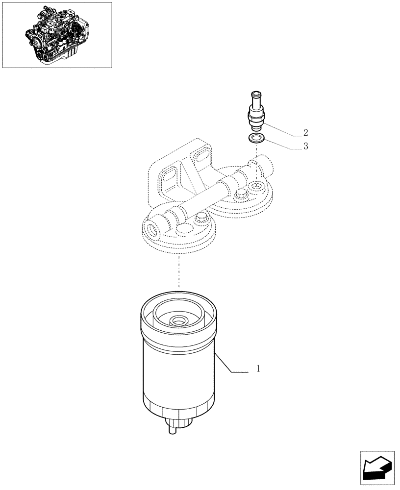 Схема запчастей Case IH F4GE0684G D600 - (0.20.0[02]) - FUEL FILTER (4808475) 