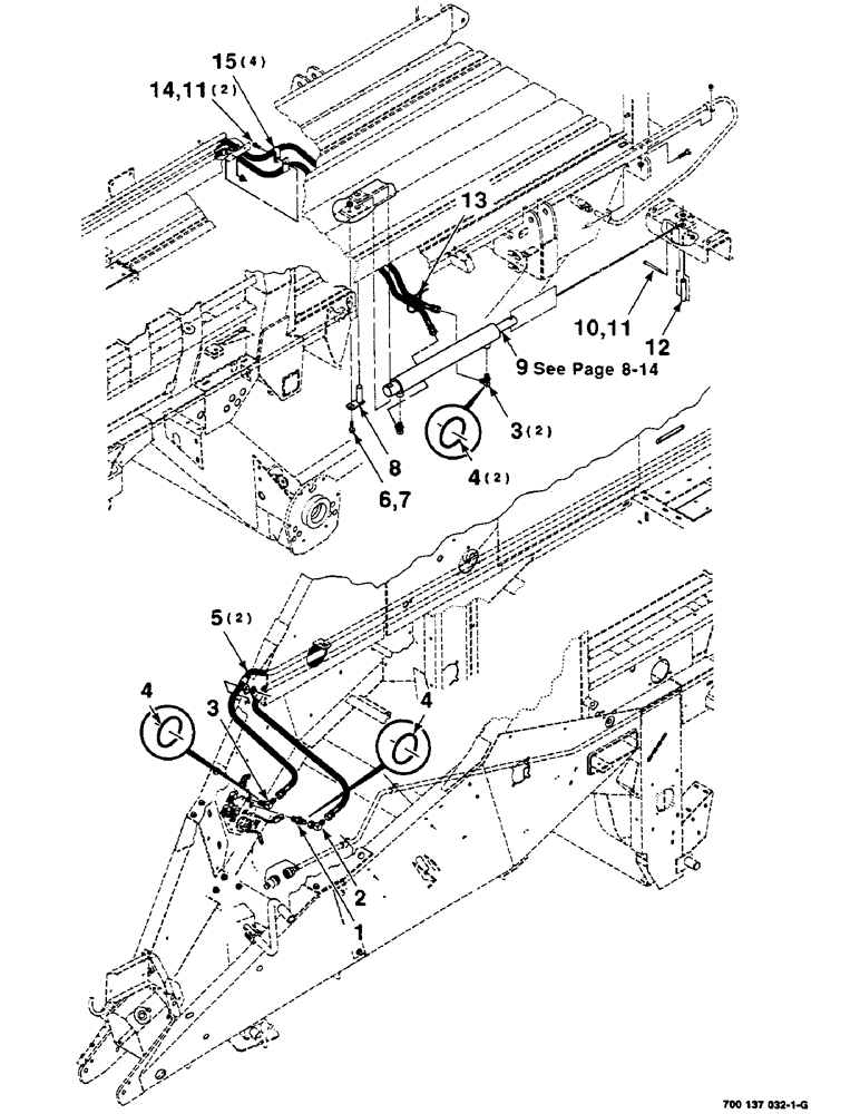Схема запчастей Case IH 8585 - (8-12) - BALE EJECTOR HYDRAULIC ASSEMBLY (07) - HYDRAULICS