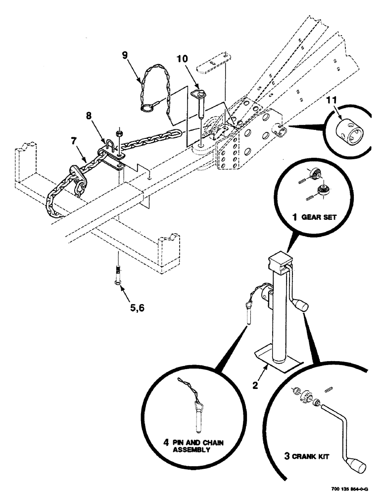 Схема запчастей Case IH RS551 - (7-02) - SAFETY CHAIN AND JACK ASSEMBLIES (12) - MAIN FRAME