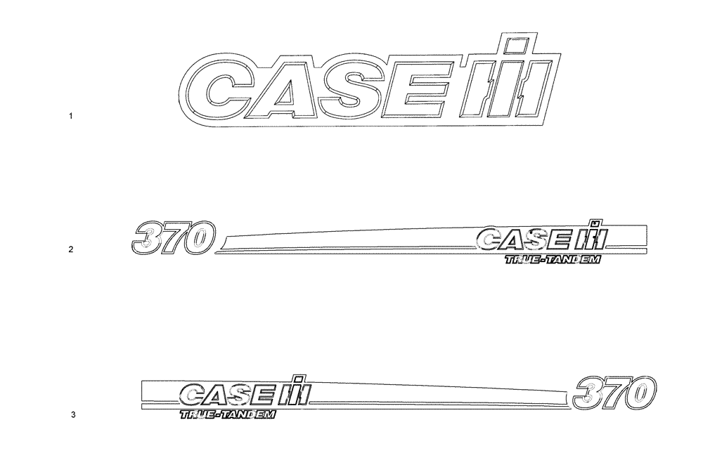 Схема запчастей Case IH 370 TRUE-TANDEM - (90.108.02.01) - 370 DECALS (90) - PLATFORM, CAB, BODYWORK AND DECALS