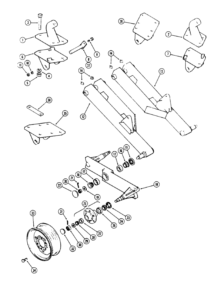 Схема запчастей Case IH 513V - (23C) - GAUGE WHEEL, HYDRAULIC, SERIAL NUMBER 1634813 AND AFTER, ELECTRICAL WHEEL HUB, EW 
