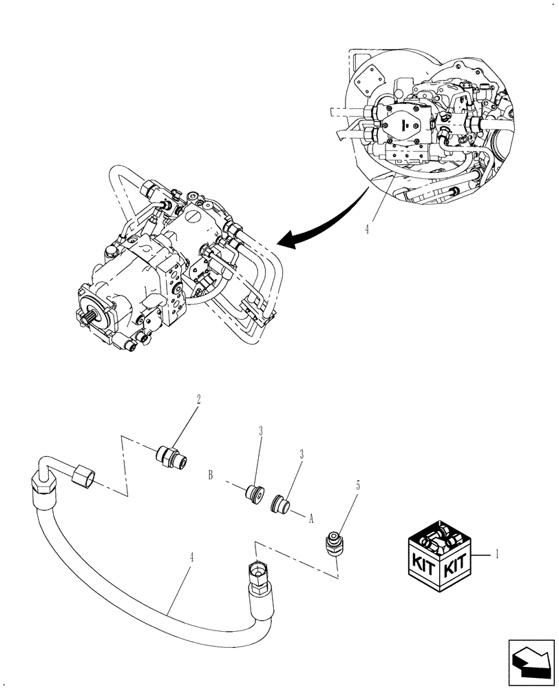 Схема запчастей Case IH 9010 - (35.310.07) - KIT, FEEDER PUMP CHARGE SUPPLY (35) - HYDRAULIC SYSTEMS