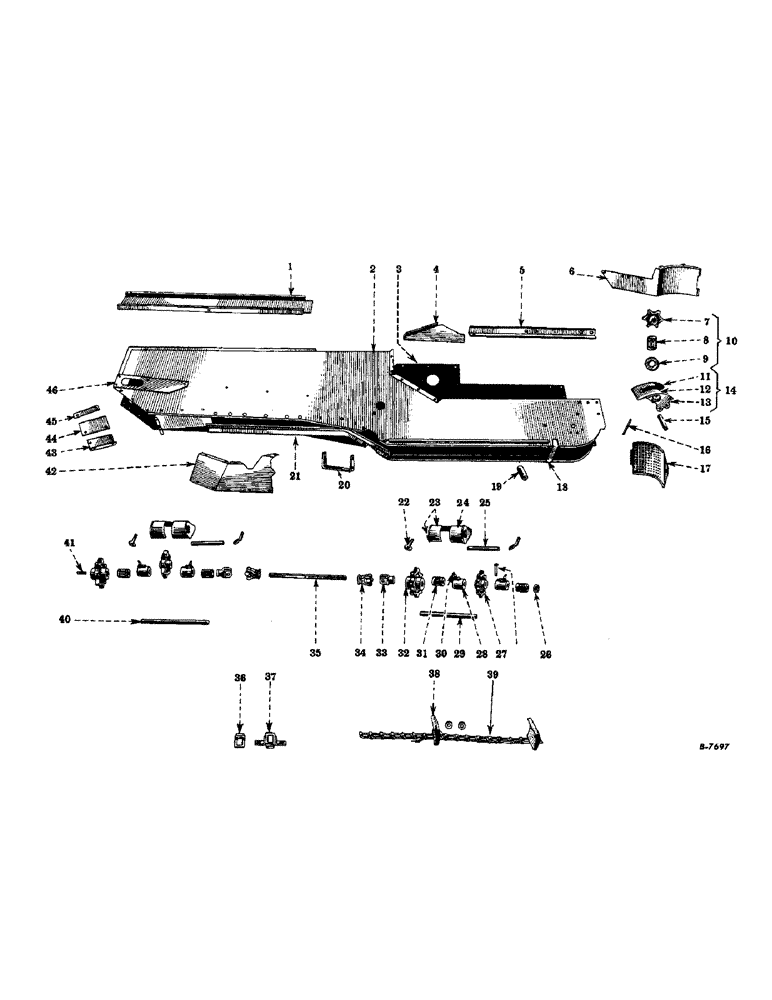 Схема запчастей Case IH 2-PR - (043) - FIRST ELEVATOR (80) - CROP STORAGE/UNLOADING