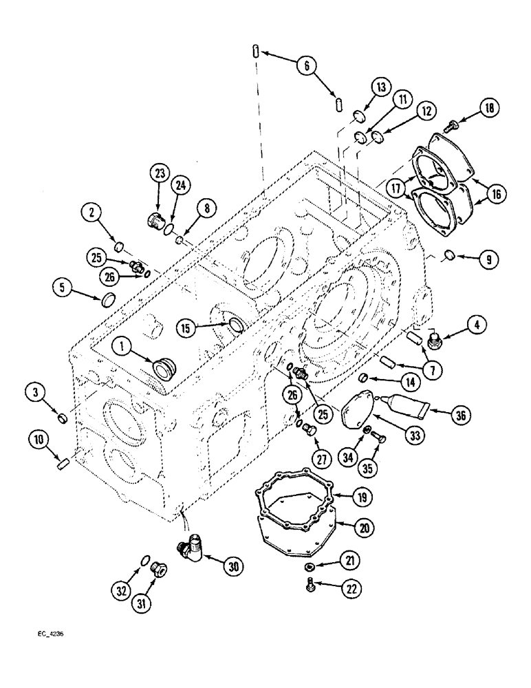 Схема запчастей Case IH 3230 - (6-030) - REAR FRAME (06) - POWER TRAIN