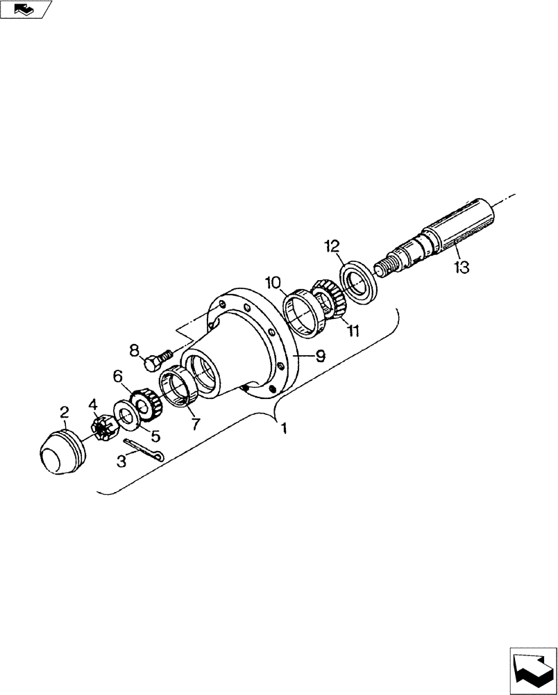 Схема запчастей Case IH TIGER-TWO - (44.100.02) - 778 HUB & SPINDLE ASSY (44) - WHEELS