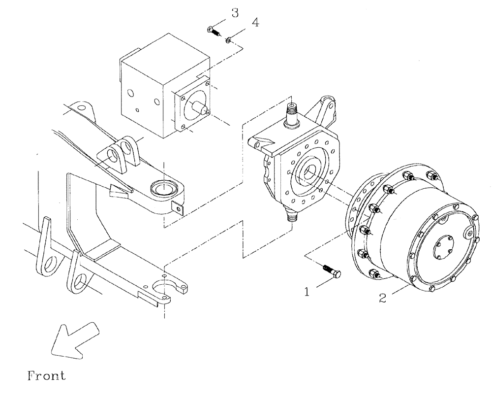 Схема запчастей Case IH AUSTOFT - (A01-16) - HUB MOUNT (FRONT AXLE) Mainframe & Functioning Components