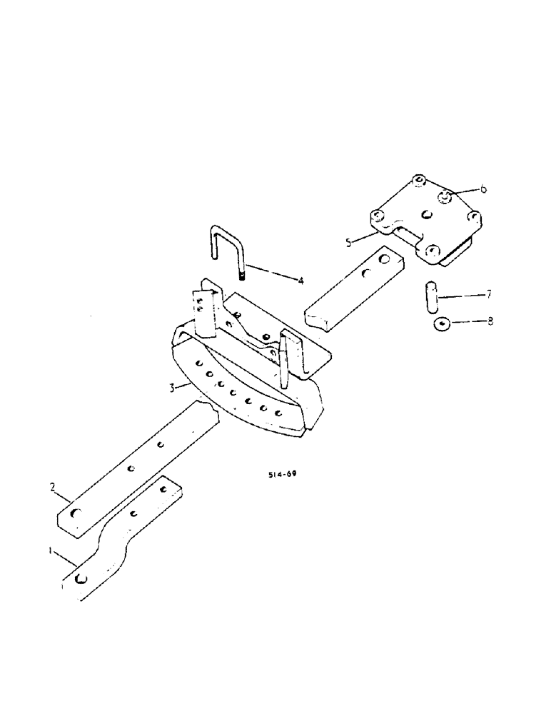 Схема запчастей Case IH 674 - (09-15) - SWINGING DRAWBAR (12) - FRAME