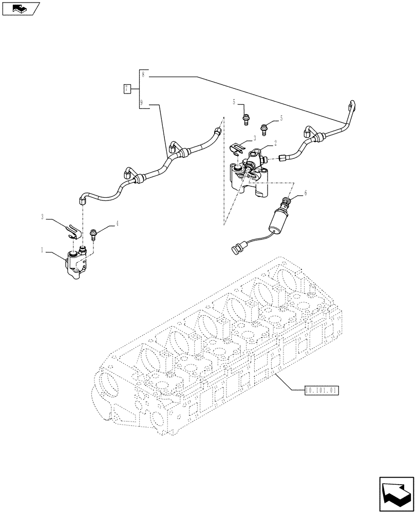 Схема запчастей Case IH F3DFE613A A001 - (10.120.01) - ENGINE EXHAUST BRAKE (504386870) (10) - ENGINE