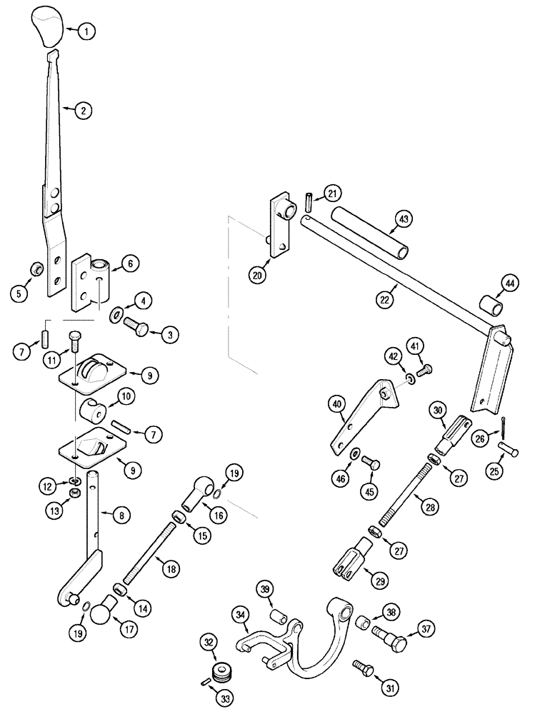 Схема запчастей Case IH CX60 - (06-38) - P.T.O. CONTROL (06) - POWER TRAIN