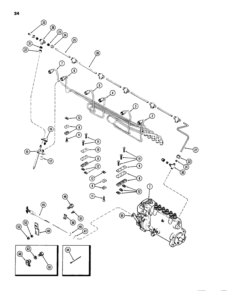 Схема запчастей Case IH 1070 - (034) - FUEL INJECTION SYSTEM, (451B) DIESEL ENGINE (03) - FUEL SYSTEM