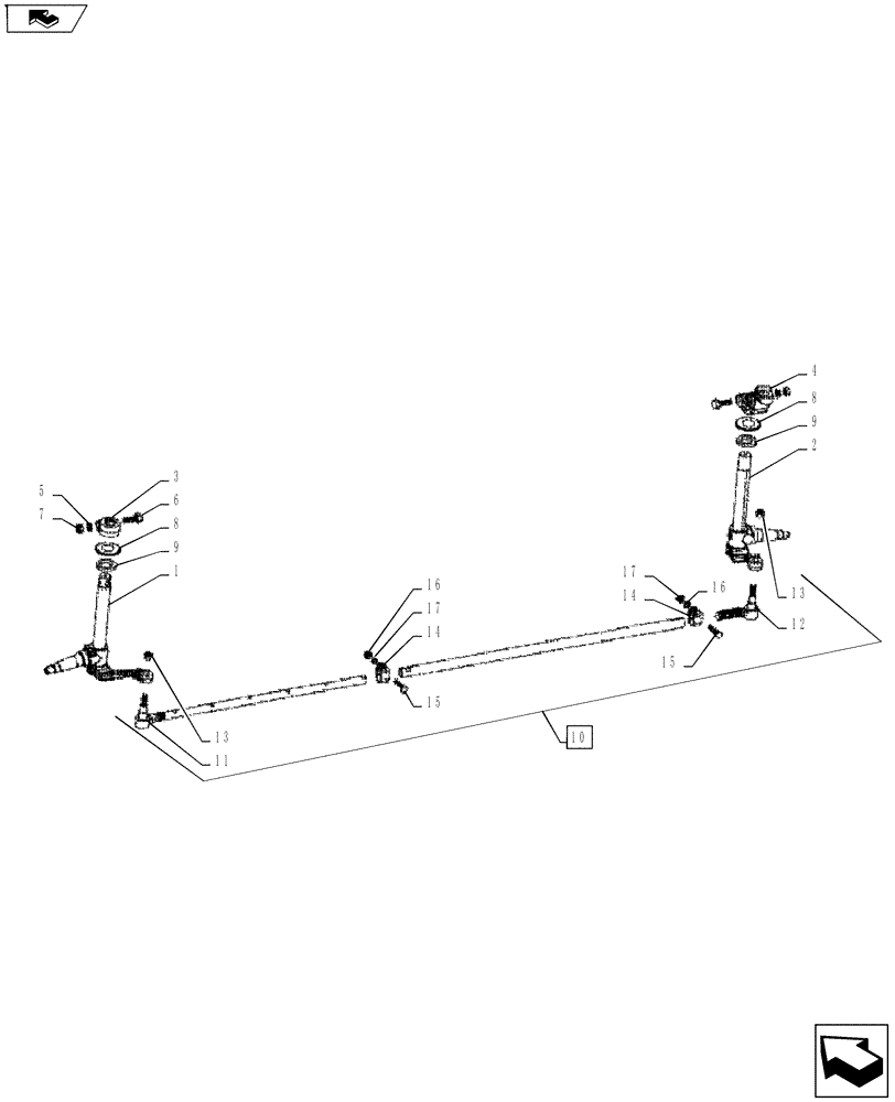 Схема запчастей Case IH FARMALL 45A - (41.106.01[01]) - TIE-ROD AND SPINDLES - 2WD (41) - STEERING