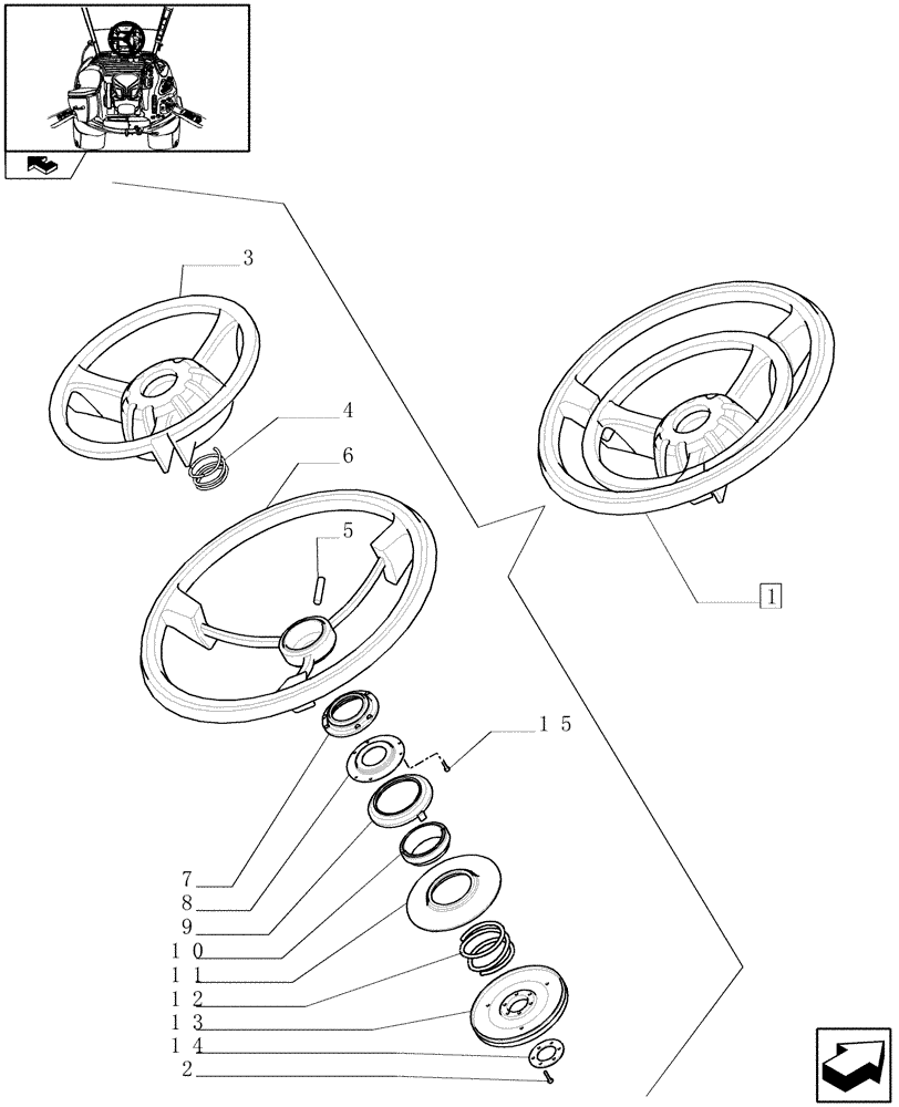 Схема запчастей Case IH PUMA 140 - (1.95.5/01A) - STEERING WHEEL - BREAKDOWN (10) - OPERATORS PLATFORM/CAB