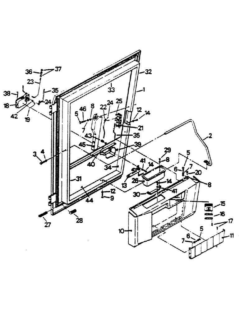 Схема запчастей Case IH 9170 - (01-08) - DOOR ASSEMBLY (10) - CAB