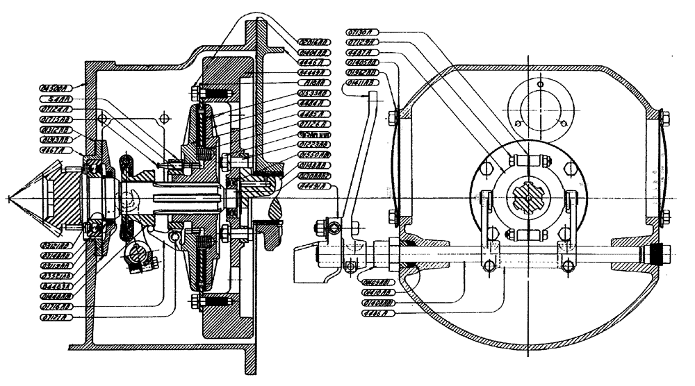 Схема запчастей Case IH L-SERIES - (038) - CLUTCH ASSEMBLY (TRACTOR NO. L304709 AND AFTER) (06) - POWER TRAIN