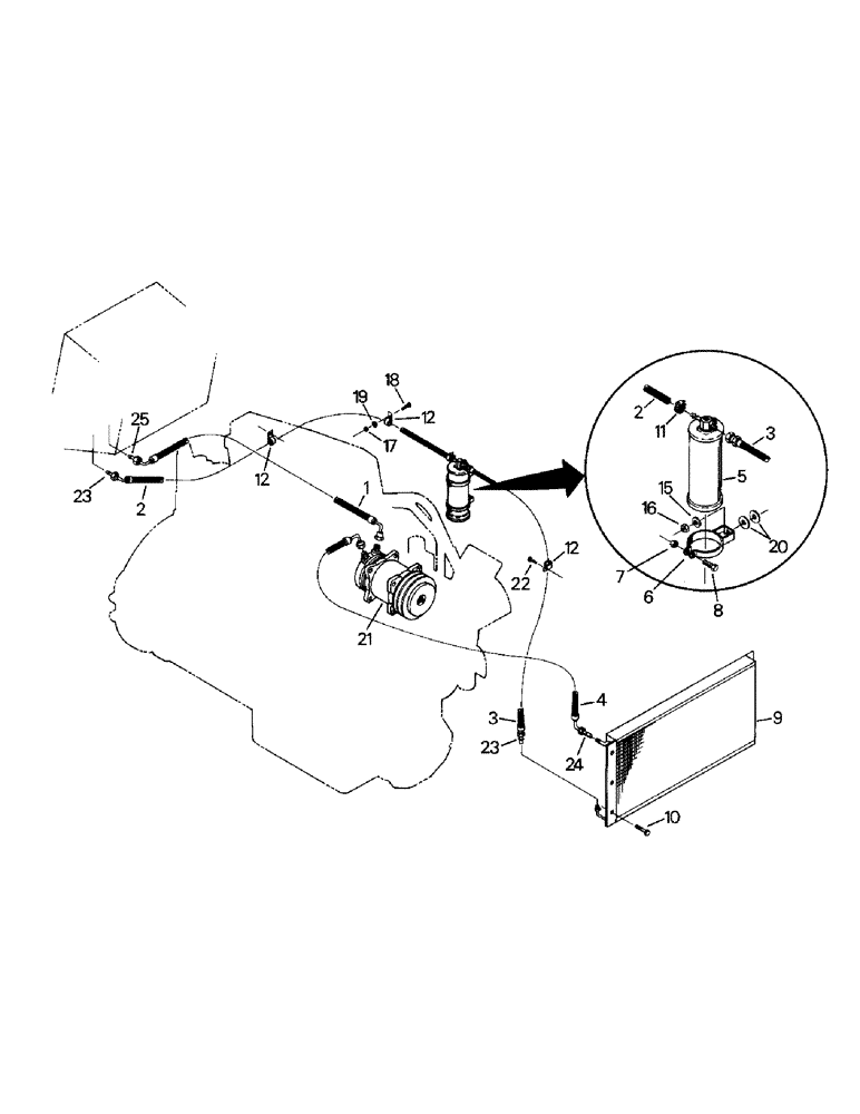 Схема запчастей Case IH KR-1280 - (03-10) - A/C PLUMBING, CAT 3306 ENGINE (03) - Climate Control