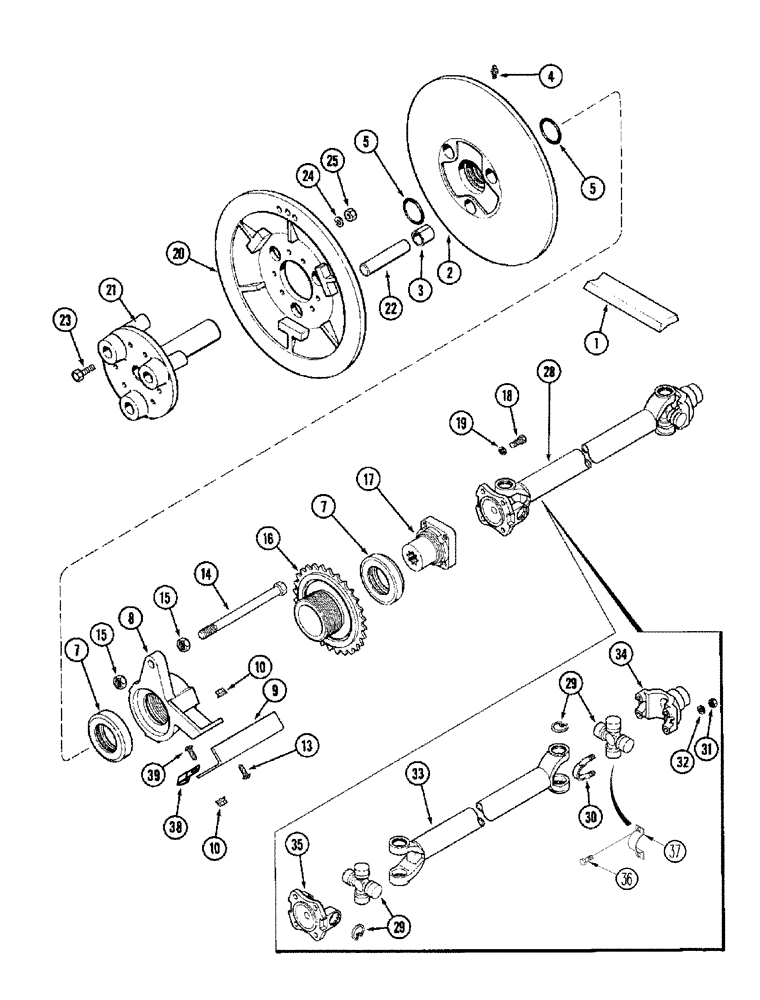 Схема запчастей Case IH 2388 - (09A-03) - SEPARATOR - JACKSHAFT DRIVE (13) - FEEDER