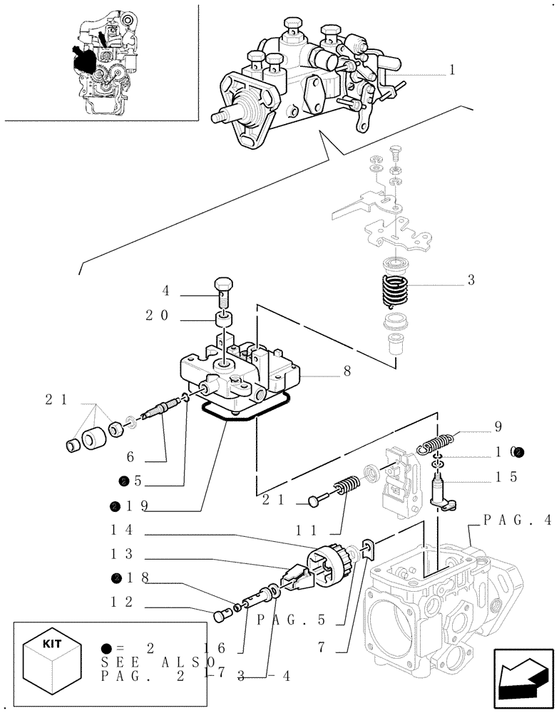 Схема запчастей Case IH JX65 - (0.14.0/ A[02]) - INJECTION PUMP (01) - ENGINE