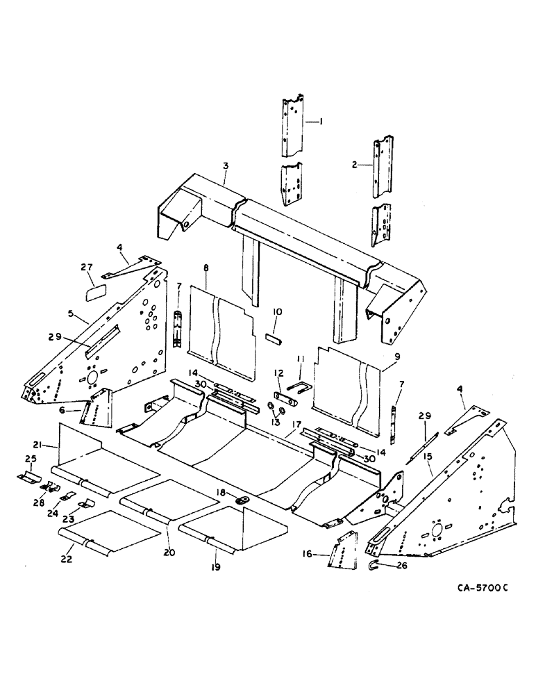 Схема запчастей Case IH 820 - (D-04) - GRAIN HEADER, HEADER SHELL (58) - ATTACHMENTS/HEADERS