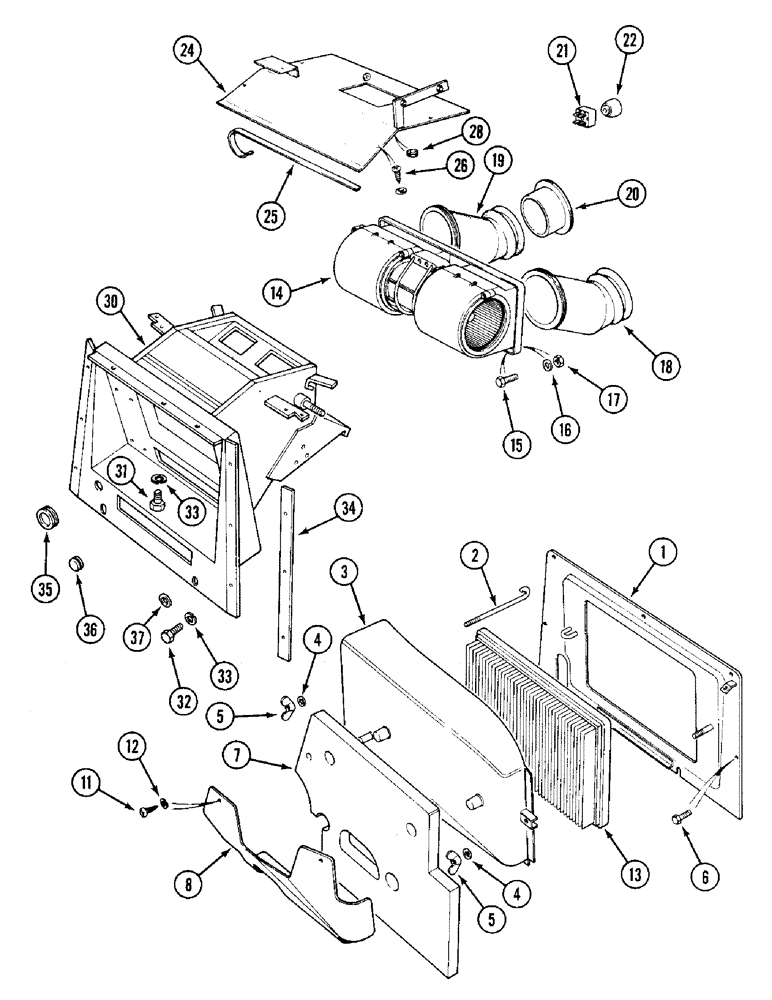 Схема запчастей Case IH 1394 - (9-484) - CAB AIR FILTER AND HEATER FAN (09) - CHASSIS/ATTACHMENTS