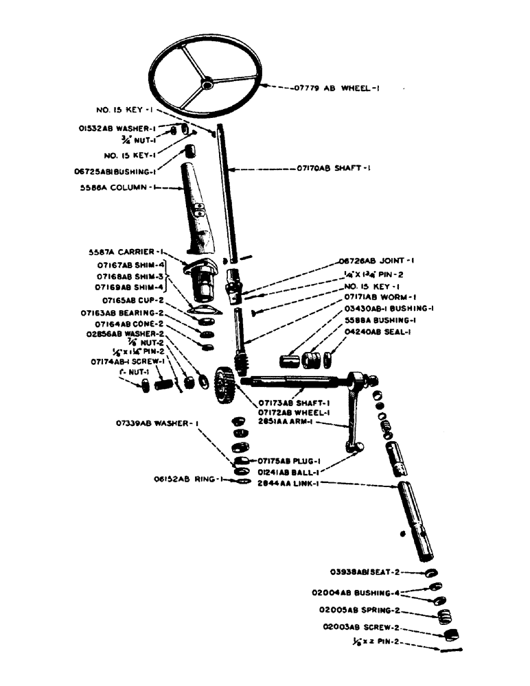 Схема запчастей Case IH DV-SERIES - (132) - STEERING GEAR, FOR "DO" - "DV" TRACTORS (05) - STEERING