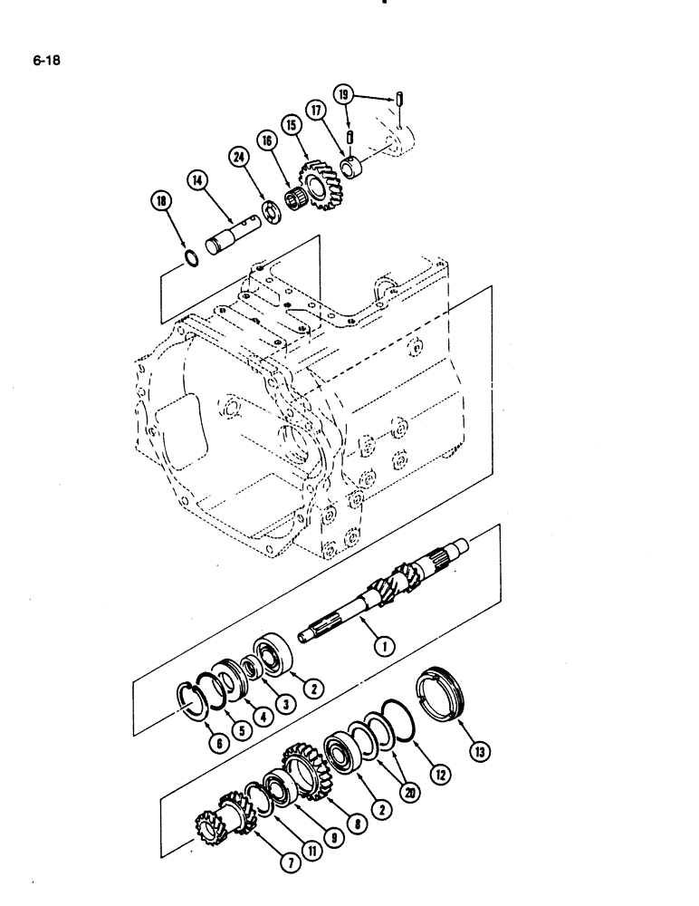 Схема запчастей Case IH 275 - (6-18) - MAIN SHAFT AND IDLER SHAFT (06) - POWER TRAIN