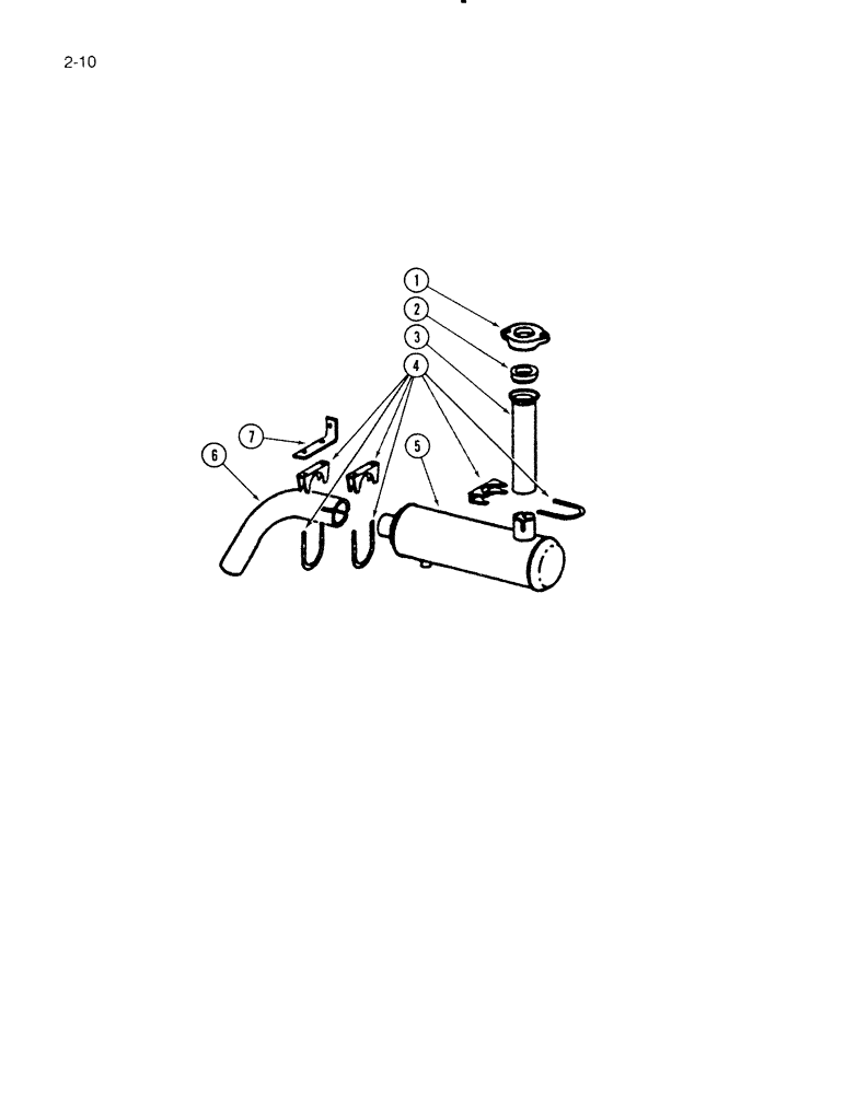 Схема запчастей Case IH 5000 - (2-10) - EXHAUST SYSTEM, C-232 AND C-258 GAS ENGINE (02) - ENGINE