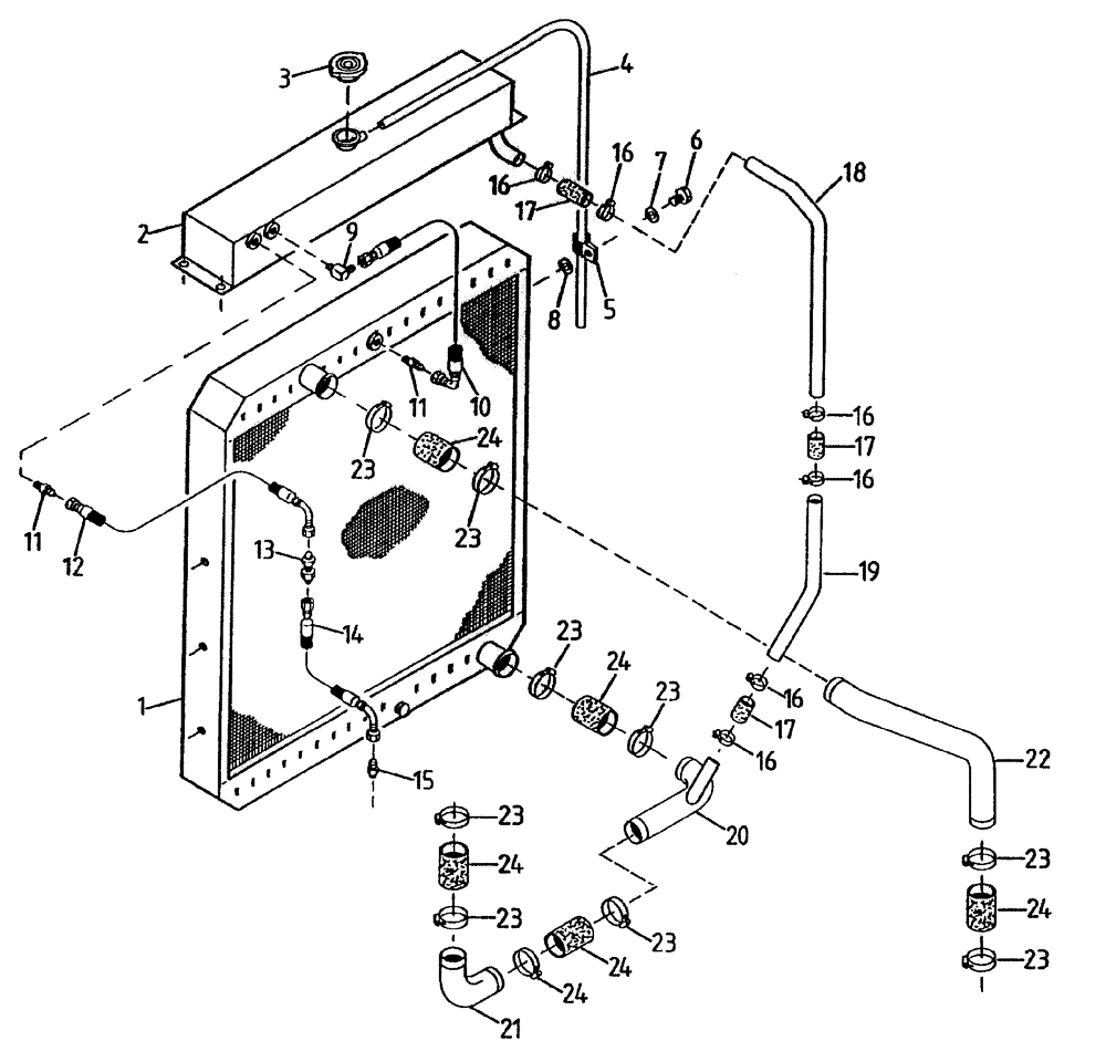 Схема запчастей Case IH 7700 - (C02[35A]) - WATER RADIATOR {3306} Engine & Engine Attachments