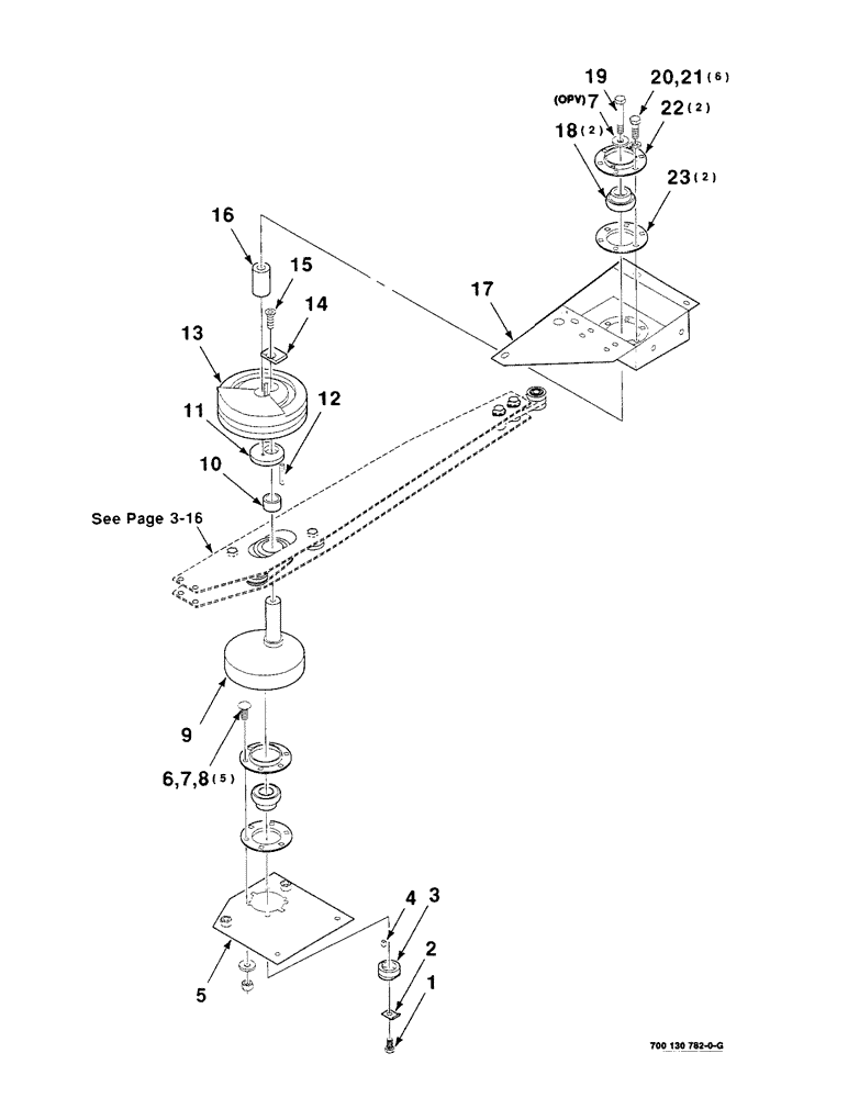 Схема запчастей Case IH 8220 - (3-12) - SWAYBAR SUPPORT, CRANK AND FLYWHEEL ASSEMBLY, 700130787 SWAYBAR ASSEMBLY COMPLETE (58) - ATTACHMENTS/HEADERS