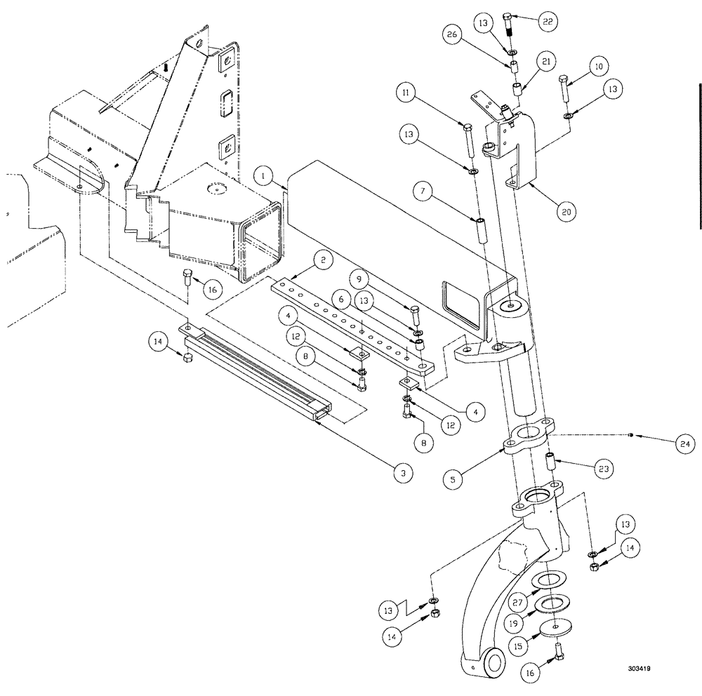 Схема запчастей Case IH SPX4260 - (106) - AXLE ASSEMBLY   NON STEER LR (27) - REAR AXLE SYSTEM