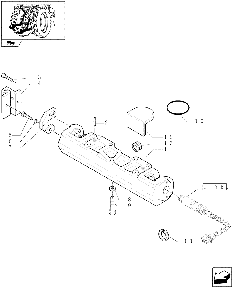 Схема запчастей Case IH MAXXUM 110 - (1.89.6[01]) - TOOLING CONNECTION UNIT - SUPPORT (09) - IMPLEMENT LIFT