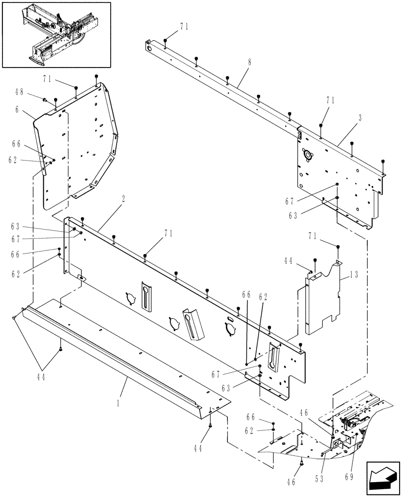 Схема запчастей Case IH SB531 - (60.220.01[1]) - FEEDER FRAME, SB531 (60) - PRODUCT FEEDING