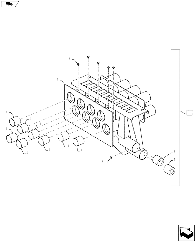 Схема запчастей Case IH 810 - (39.130.29) - VENTURI GROUP, RH, 3" TUBES (39) - FRAMES AND BALLASTING