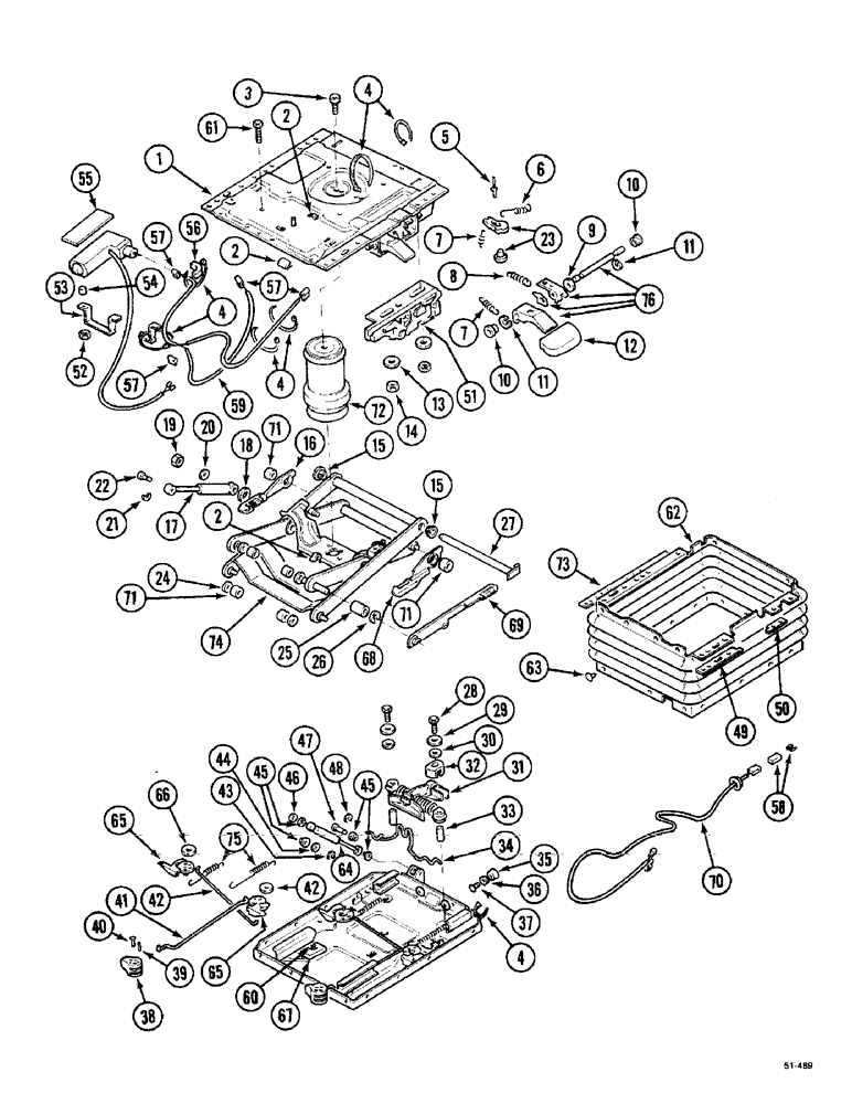 Схема запчастей Case IH 5150 - (9F-18) - AIR SUSPENSION - GRAMMER (09) - CHASSIS/ATTACHMENTS