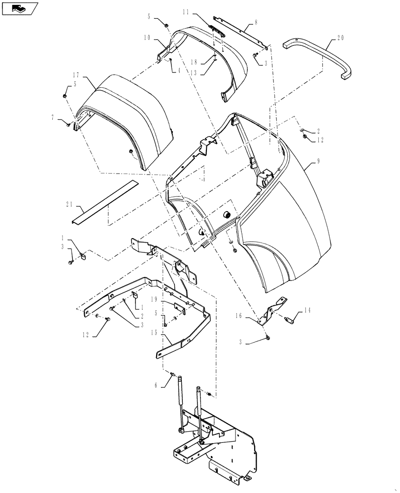 Схема запчастей Case IH FARMALL 45 - (08.03) - HOOD (08) - SHEET METAL