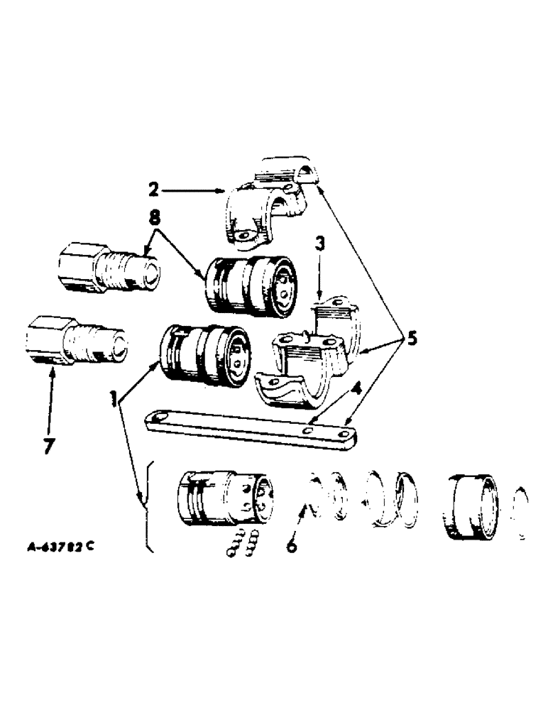 Схема запчастей Case IH 60 - (D-32) - BREAK-AWAY COUPLING, TRACTORS WITH 1/2 IN. PIPE THREAD HYDRAULIC OUTLETS 