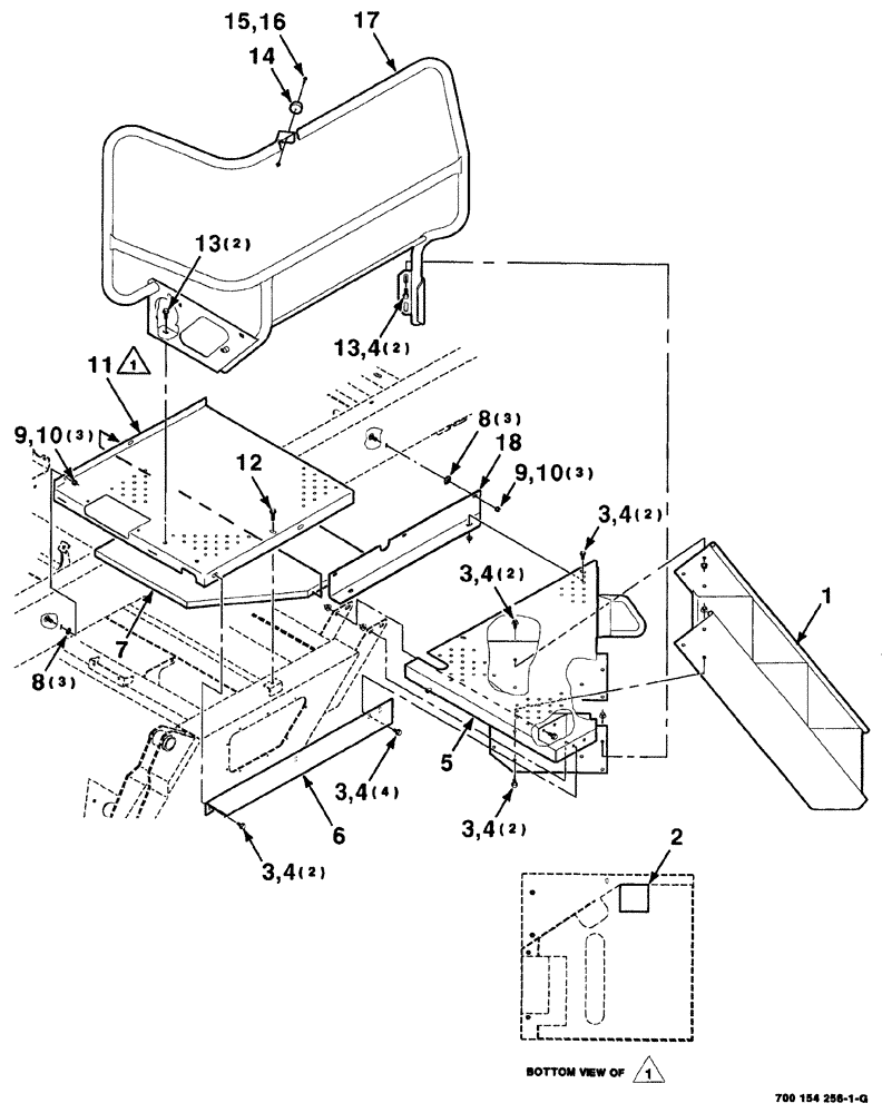 Схема запчастей Case IH 8880 - (07-012) - PLATFORM, HANDRAIL AND STEP ASSEMBLIES - LEFT (8880HP) (90) - PLATFORM, CAB, BODYWORK AND DECALS