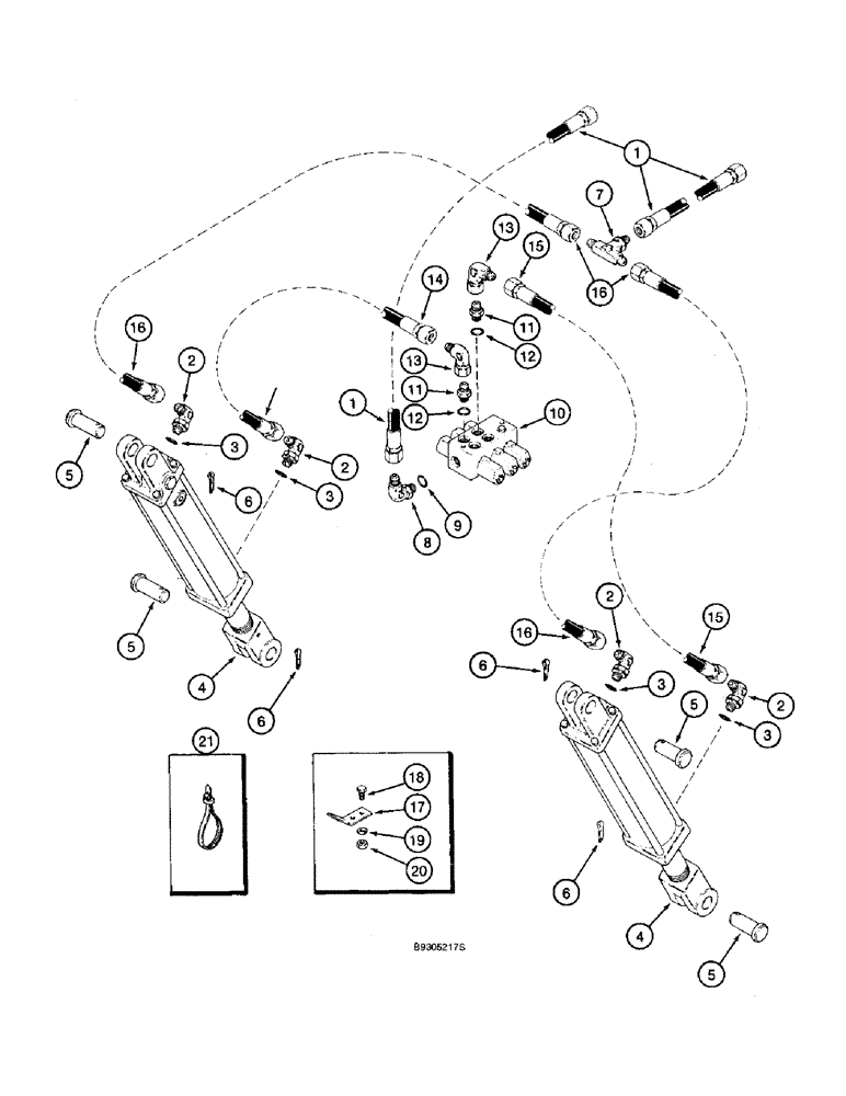 Схема запчастей Case IH 955 - (8-058) - DRIVE/GAUGE WHEEL LIFT HYDRAULIC SYSTEM, 12 ROW NARROW - PARALLEL FRONT FOLD (08) - HYDRAULICS