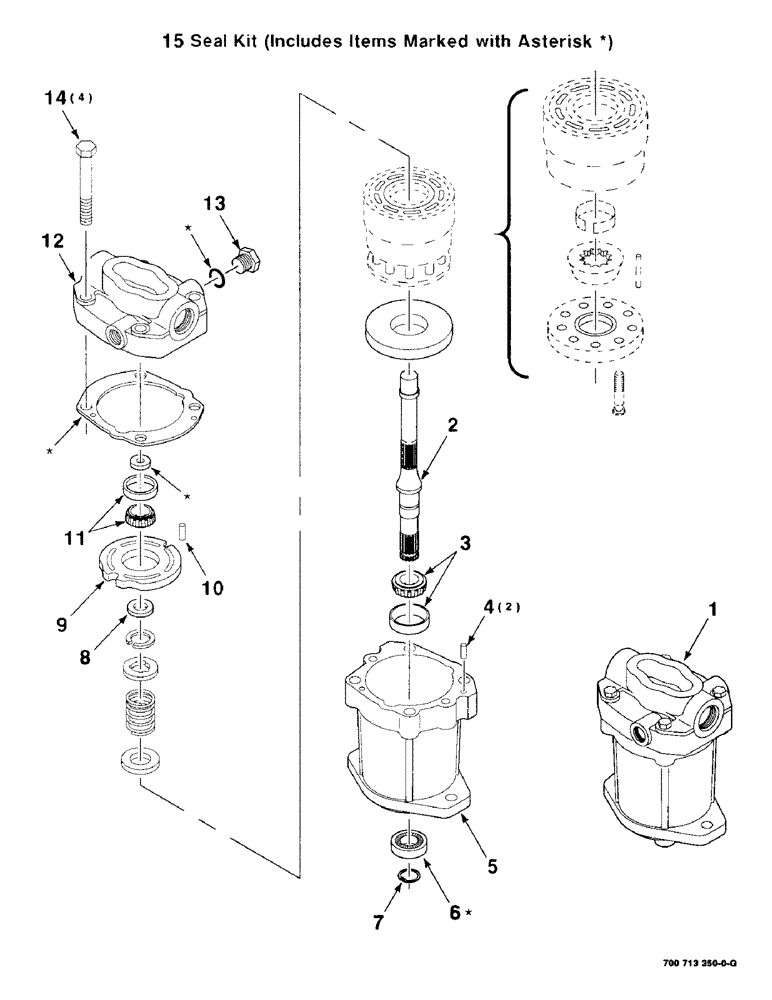 Схема запчастей Case IH 8850 - (08-04) - HYDRAULIC MOTOR ASSEMBLY, HEADER DRIVE, 700713350 HEADER DRIVE HYDRAULIC MOTOR ASSEMBLY COMPLETE (08) - HYDRAULICS