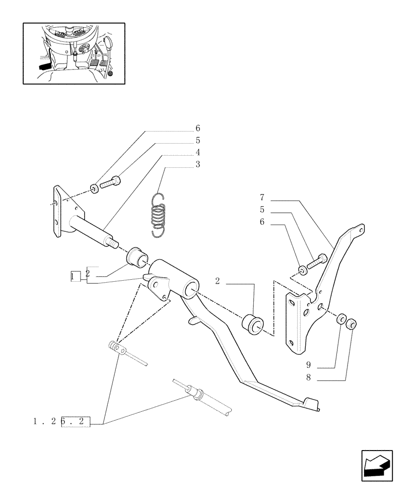 Схема запчастей Case IH JX1070C - (1.92.26[01]) - CLUTCH PEDAL (10) - OPERATORS PLATFORM/CAB