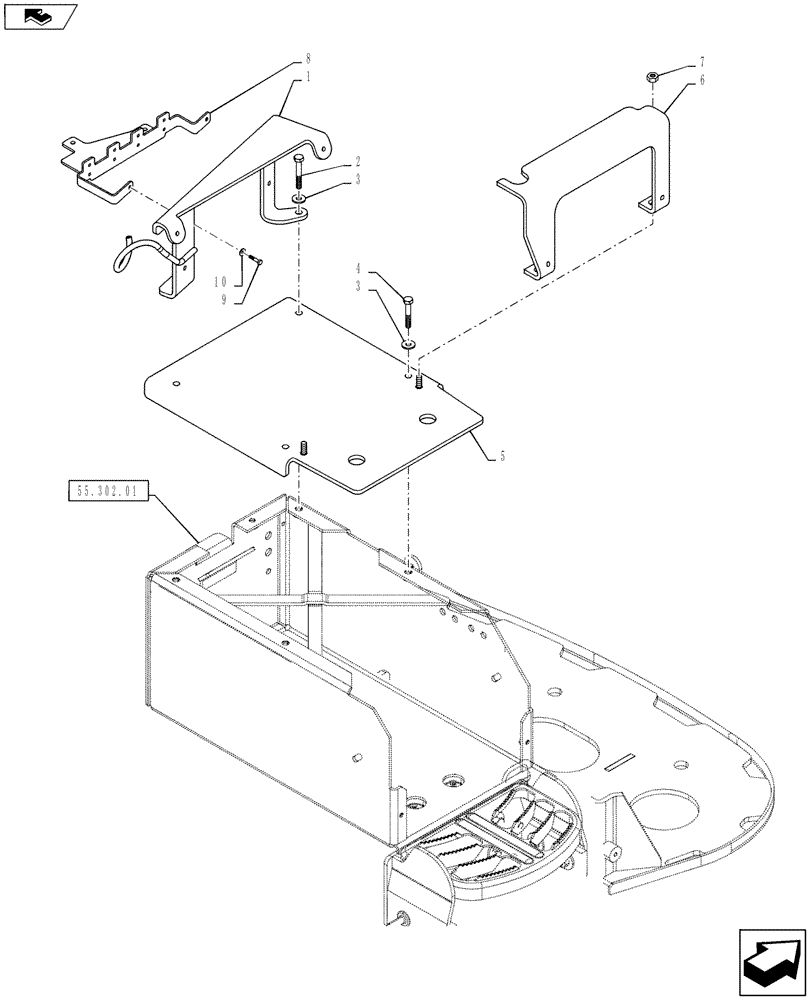 Схема запчастей Case IH PUMA 160 - (90.105.01) - ELECTRONIC MID MOUNTED VALVES - SUPPORT (90) - PLATFORM, CAB, BODYWORK AND DECALS