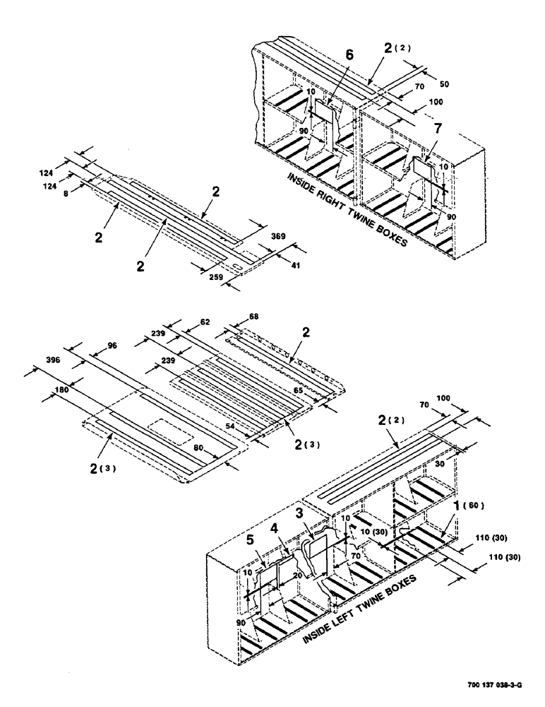 Схема запчастей Case IH 8585 - (9-10) - SAFETY TREAD AND TWINE BOX DECALS LOCATION DIAGRAM Decals & Attachments