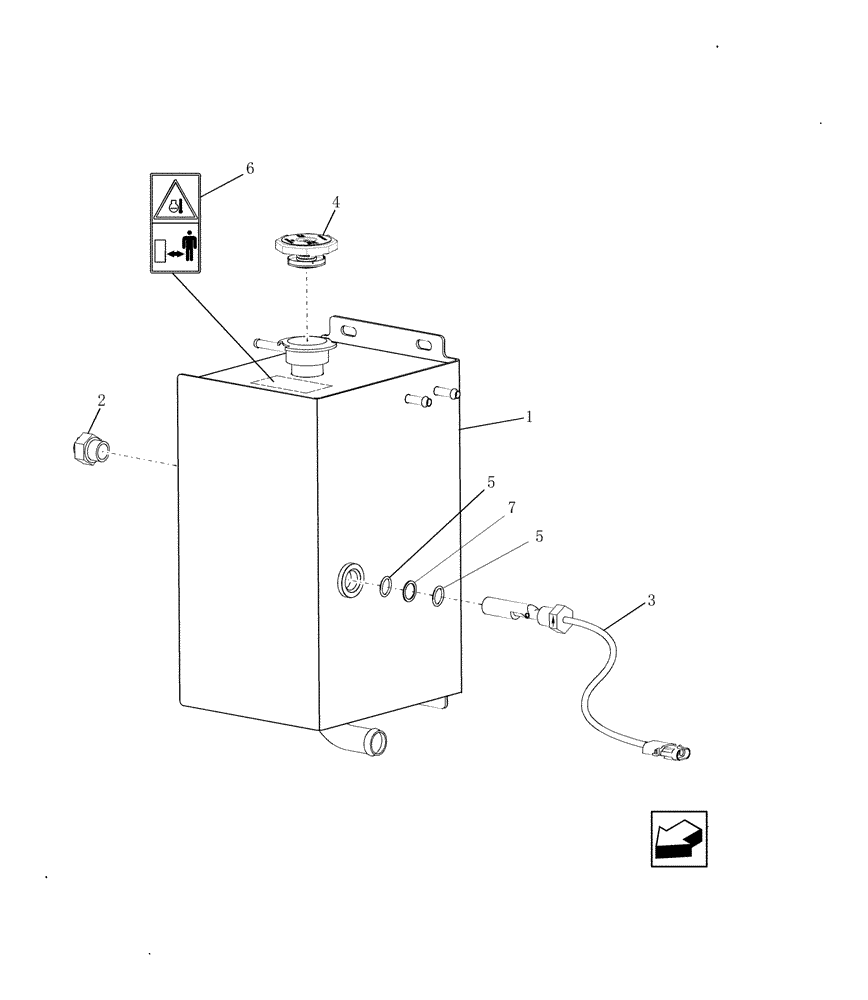 Схема запчастей Case IH 9010 - (35.300.10[01]) - RESERVOIR, COOLANT EXPANSION - PRIOR TO PIN HAJ202001 - 8010 (35) - HYDRAULIC SYSTEMS